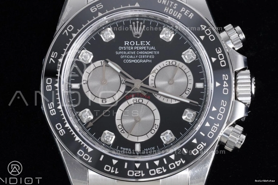 SoftTouch Diamonds Strap Silver Daytona VS4131 on Dial Edition 816 Oysterflex 1:1 VSF Best Black V2 (Weighted) 126519 1123